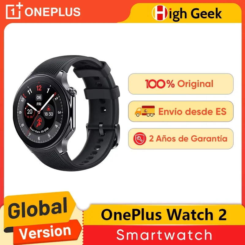 Global Version OnePlus Watch 2 Smart Watch 1.43'' AMOLED Display Snapdragon W5 Gen 1 Dual Frequency GPS Wear OS 4 NFC