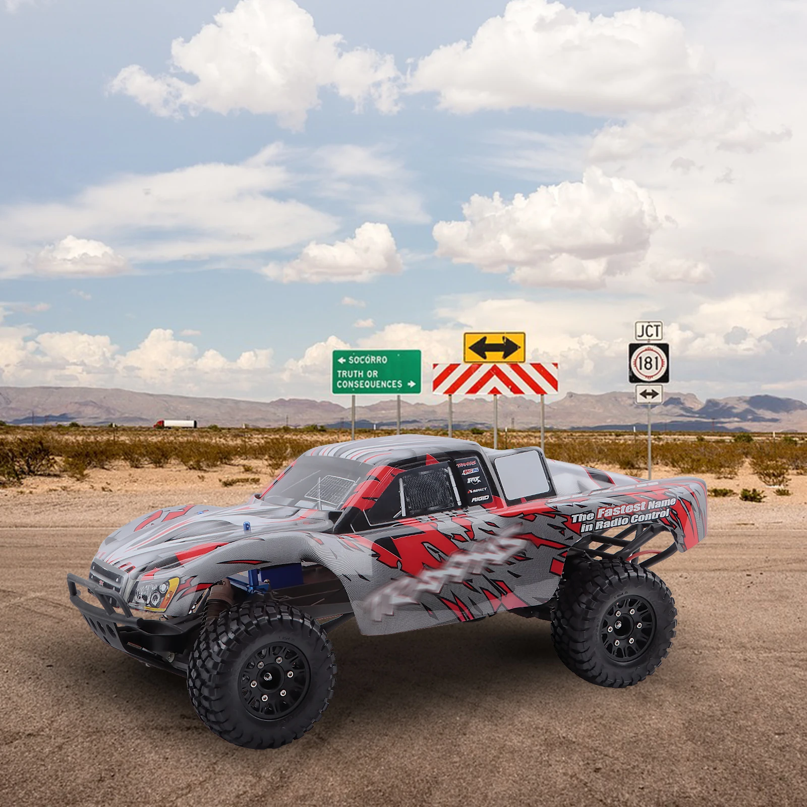 DashRC Truck Wheels Tires Set, 12mm 14mm 17mm Hex Replaceable Tires for 1/10 RC Truck Slash 2WD 4x4 Arrma Senton Losi Upgrades