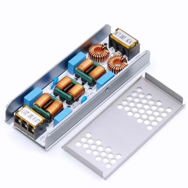 AC 220V Four-stage EMI Electromagnetic Interference Filter Suppressor Differential Mode Common  Power EMC Audio Amplifier