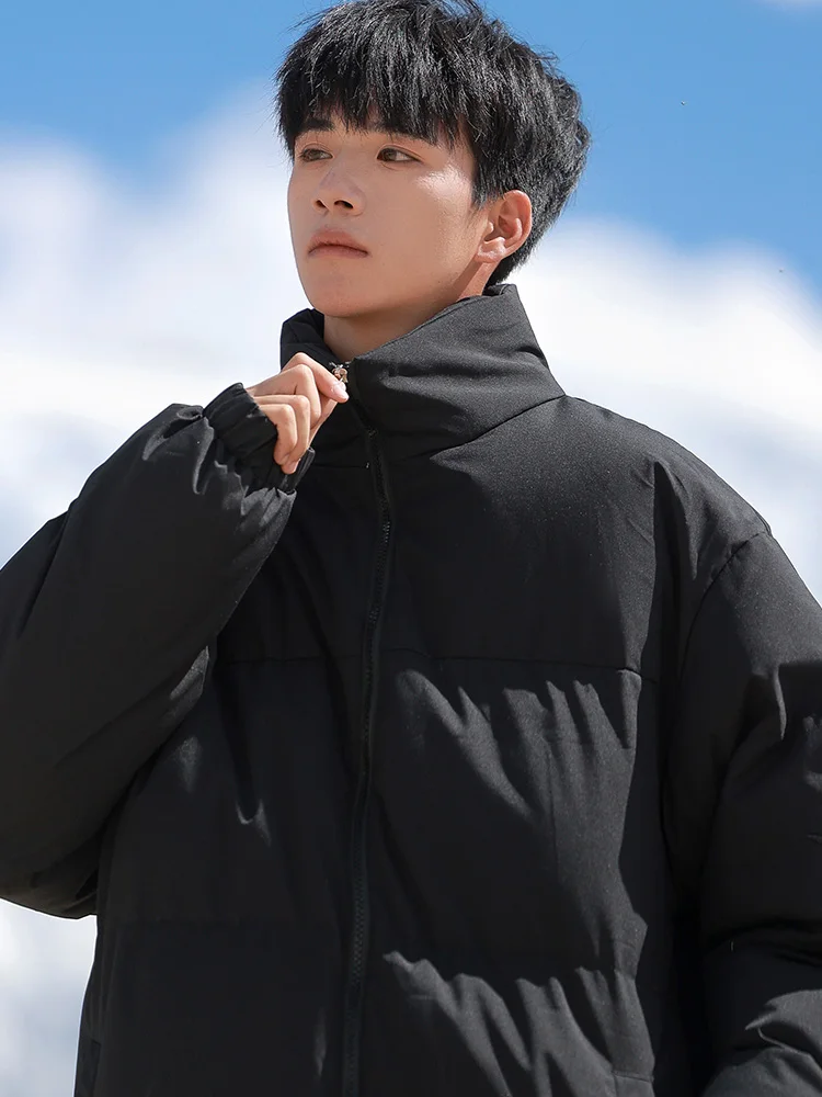 

Мужская утепленная зимняя хлопковая куртка 2024 года, новая модель, теплая, с воротником-стойкой, защита от холода, для северо-восточных регионов, с длинными рукавами, укороченная