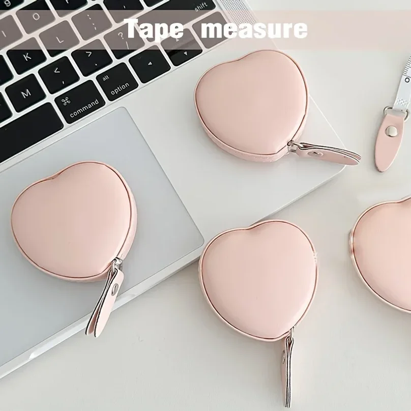 1pc Multi-Functional PU Leather Pink Love Small Tape Measure - Waist and Bust Measuring Cloth Ruler for Home Use 1.5 Meters Long view 6