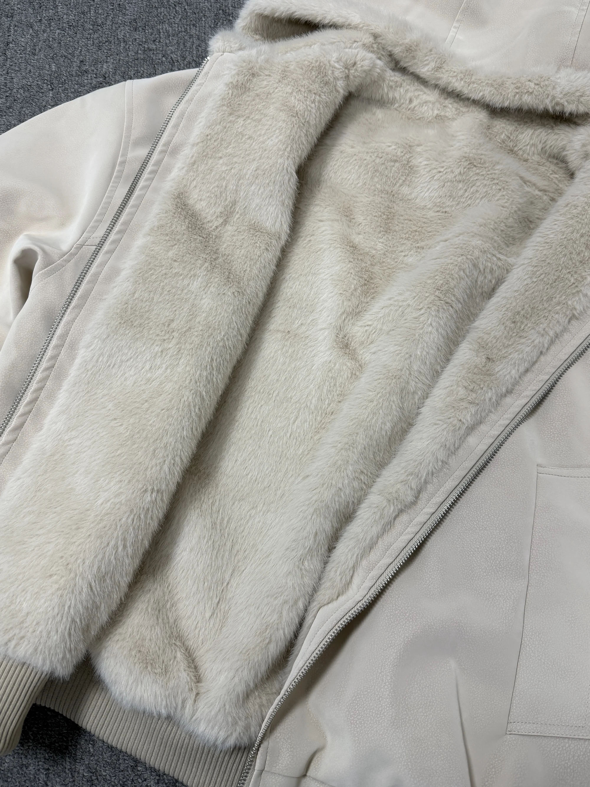 الأمريكية Sle فضفاضة عارضة مقنعين Jaet الأرنب معطف الفرو ملابس قطنية خريف شتاء جديد Sle الدافئة ثي طويل Sve سستة #3