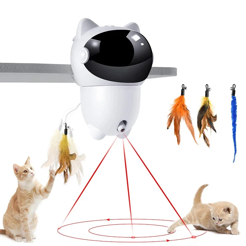 Wholesale Cat Shape Electric Automatic Led Red Laser Cat Toy Exercises Training Interactive Cat Toy For Pet