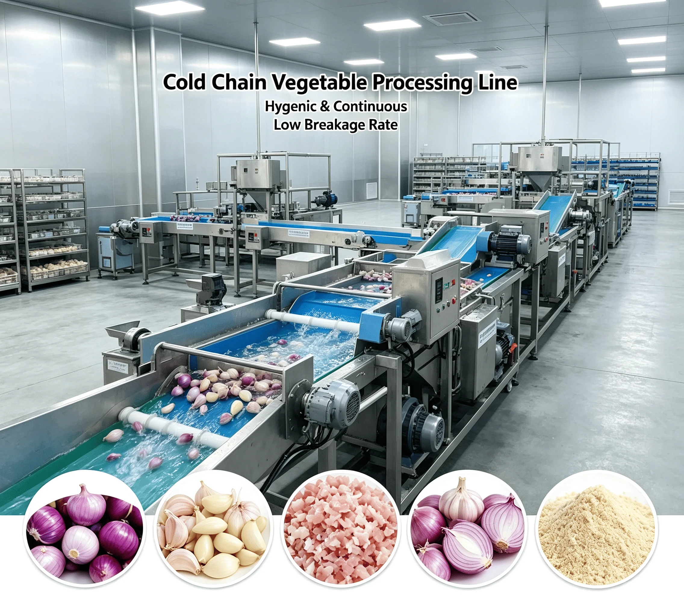 Industrial  Stainless Steel Big Capacity Automatic Continuous Garlic Separating Peeling Machine for Garlic Onion Customized