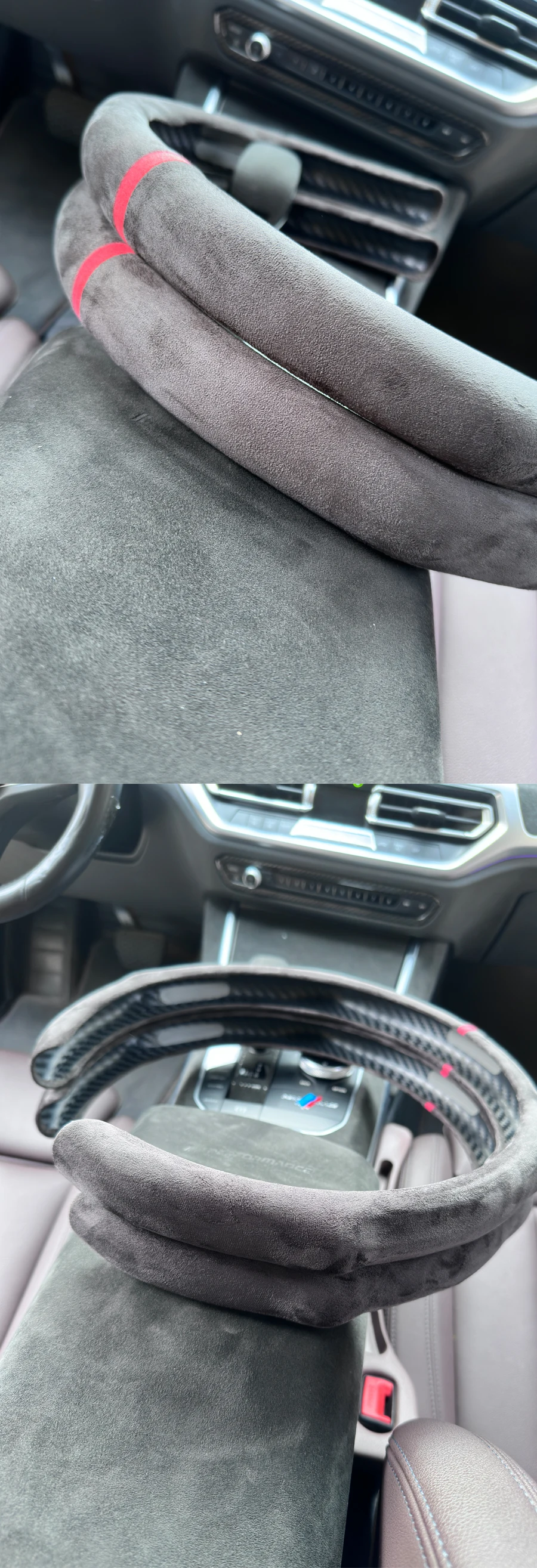5D Sports Premium Rutschfester Lenkradbezug für BMW M Sport G30 G02 X5 F40 F41 G82 M4 Weiches Wildleder Auto-Innenausstattung – Detail 15