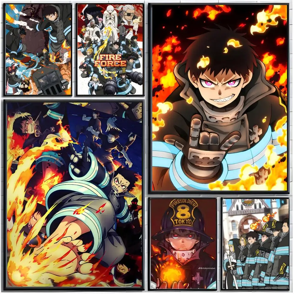action shonen anime F-Fire Force Poster Modern Wall Art Home Decor Living Room Decorative Print Unframed