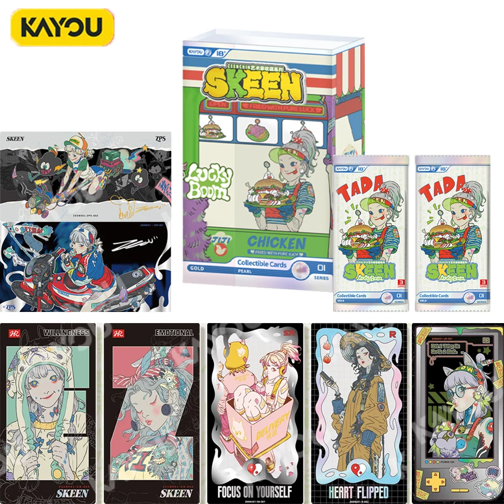 tarjetas-coleccionables-autenticas-kayou-lucky-boom-premium-shiny-cards-skeen-zeenchin-personajes-de-arte-callejero-set-de-tarjetas-coleccionables