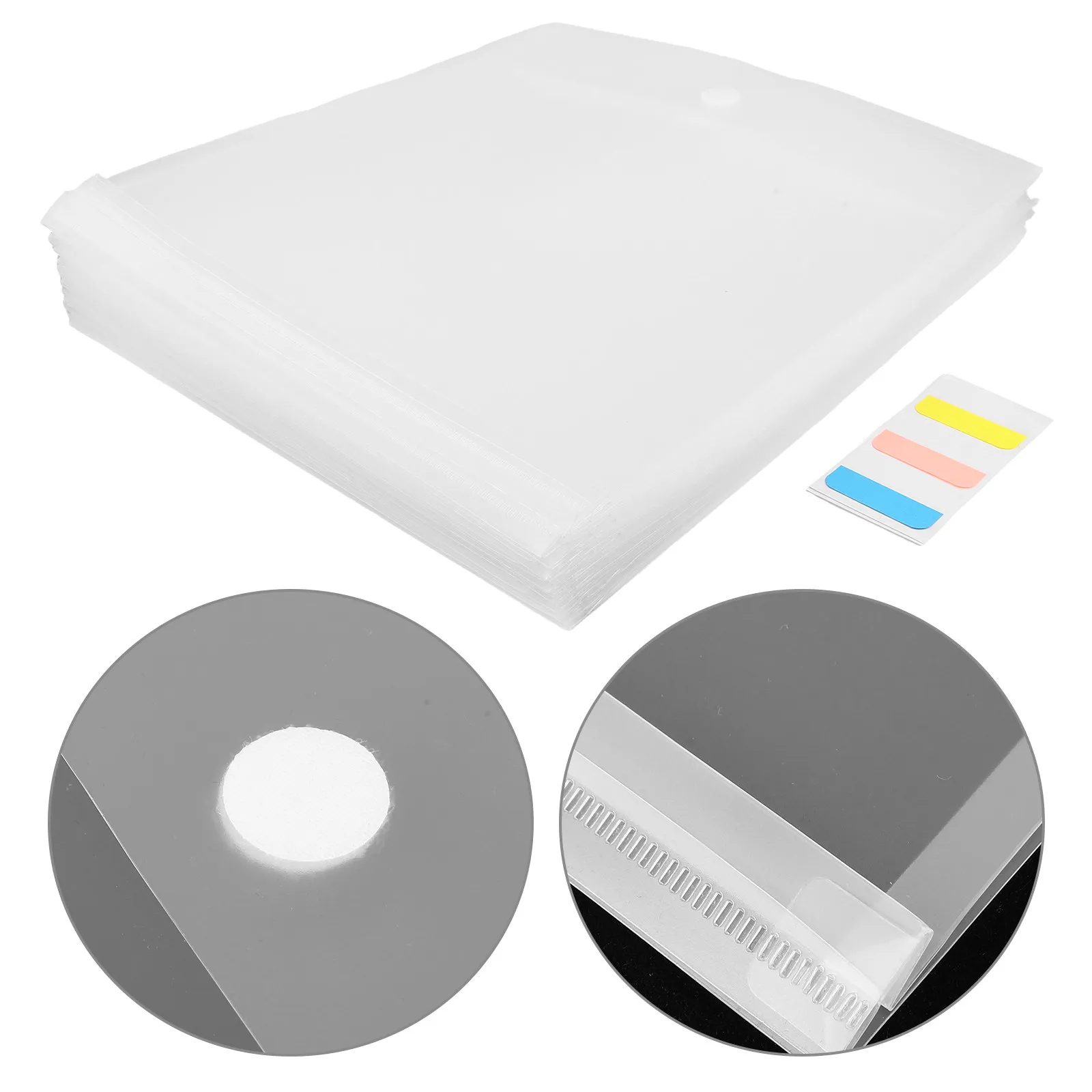 24Pcs Document Storage Bag Heavyweight Plastic Scrapbooking Organizer Quick Sorting Closure File Folder Portable