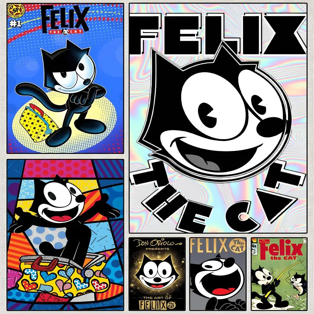 Cartoon Felix the Cat Retro Poster PP Wall Art Print Removable Water-Resistant Home Decor For Bedroom Apartment Gift