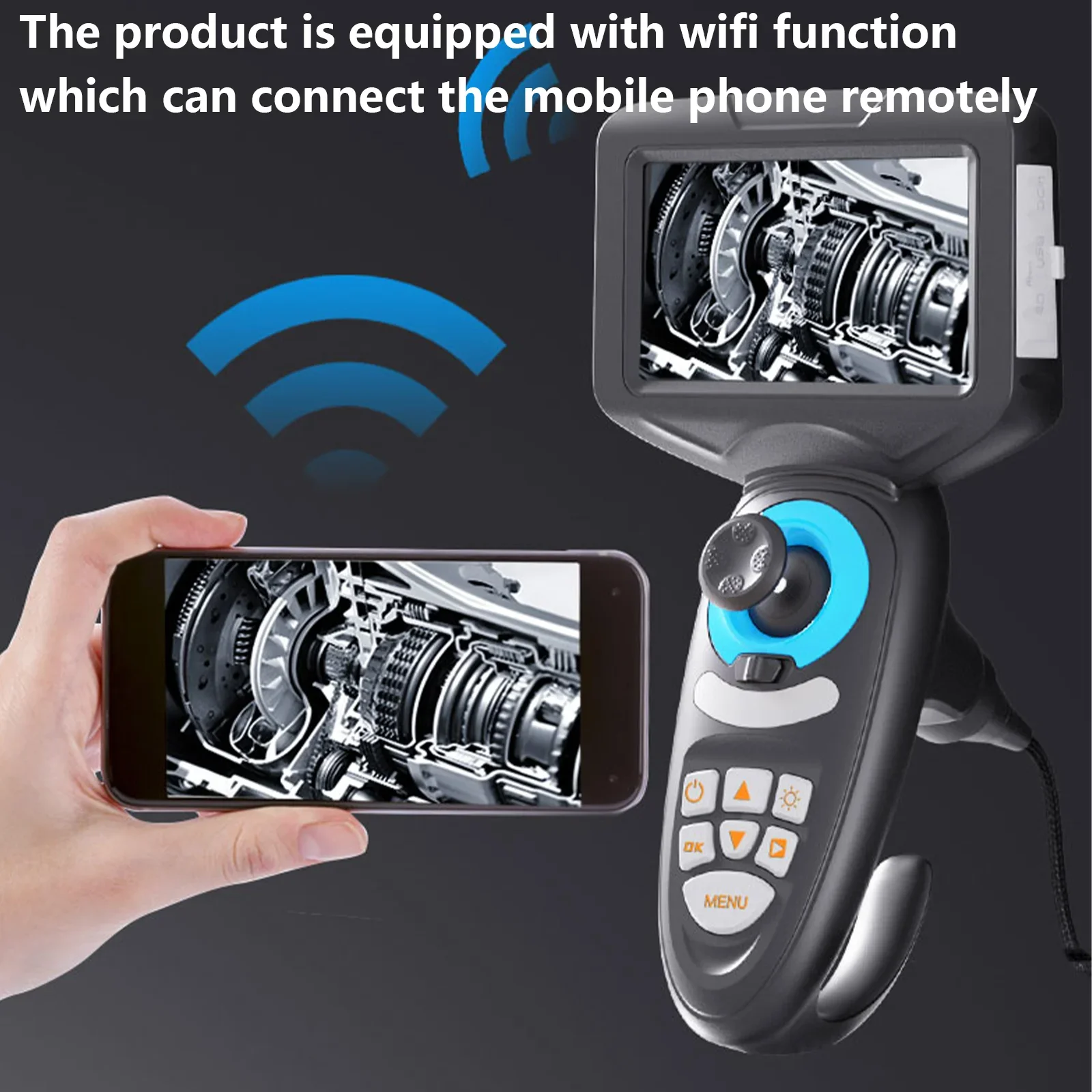 DA Borescope Industrial Handheld Waterproof Digital Borescope Articulating Industrial Endoscope Vehicle Video Inspection Camera