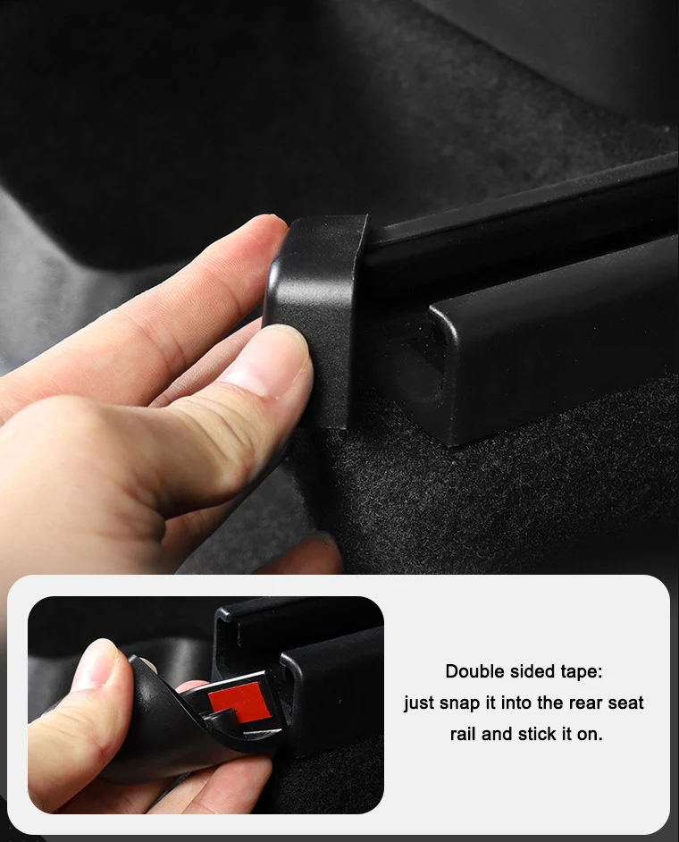 Voor Tesla Model Y/3 2018-2024 4 Stuks Achterbank Slide Rail Anti-Kick Rubberen Plug Beschermhoes autostoel Rail Anti-Blocking Cover