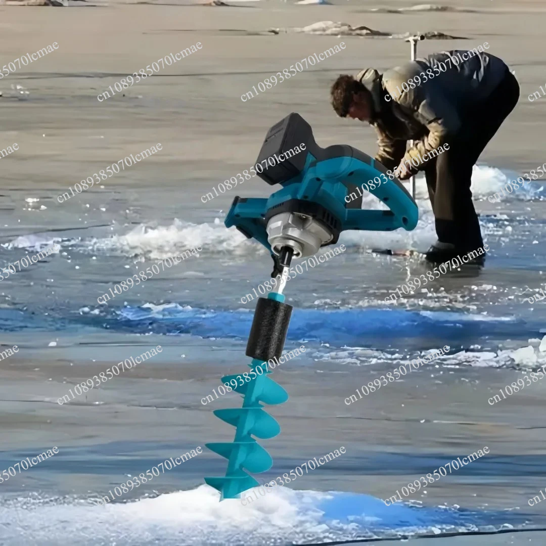Ice drill 40V double lithium battery rod  fishing winter fishing high power drilling hole opening mixer ice fishing artifact