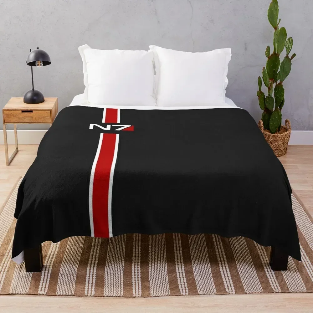 

N7 emblem, Mass Effect Throw Blanket blankets and throws cosplay anime Quilt Blankets