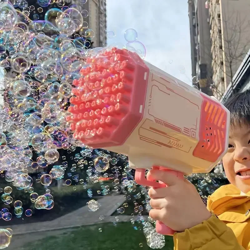 40 fori Bubble Machine Gun palmare completamente automatico spazio leggero macchina per bolle elettrica per bambini Giocattoli per bambini senza batteria