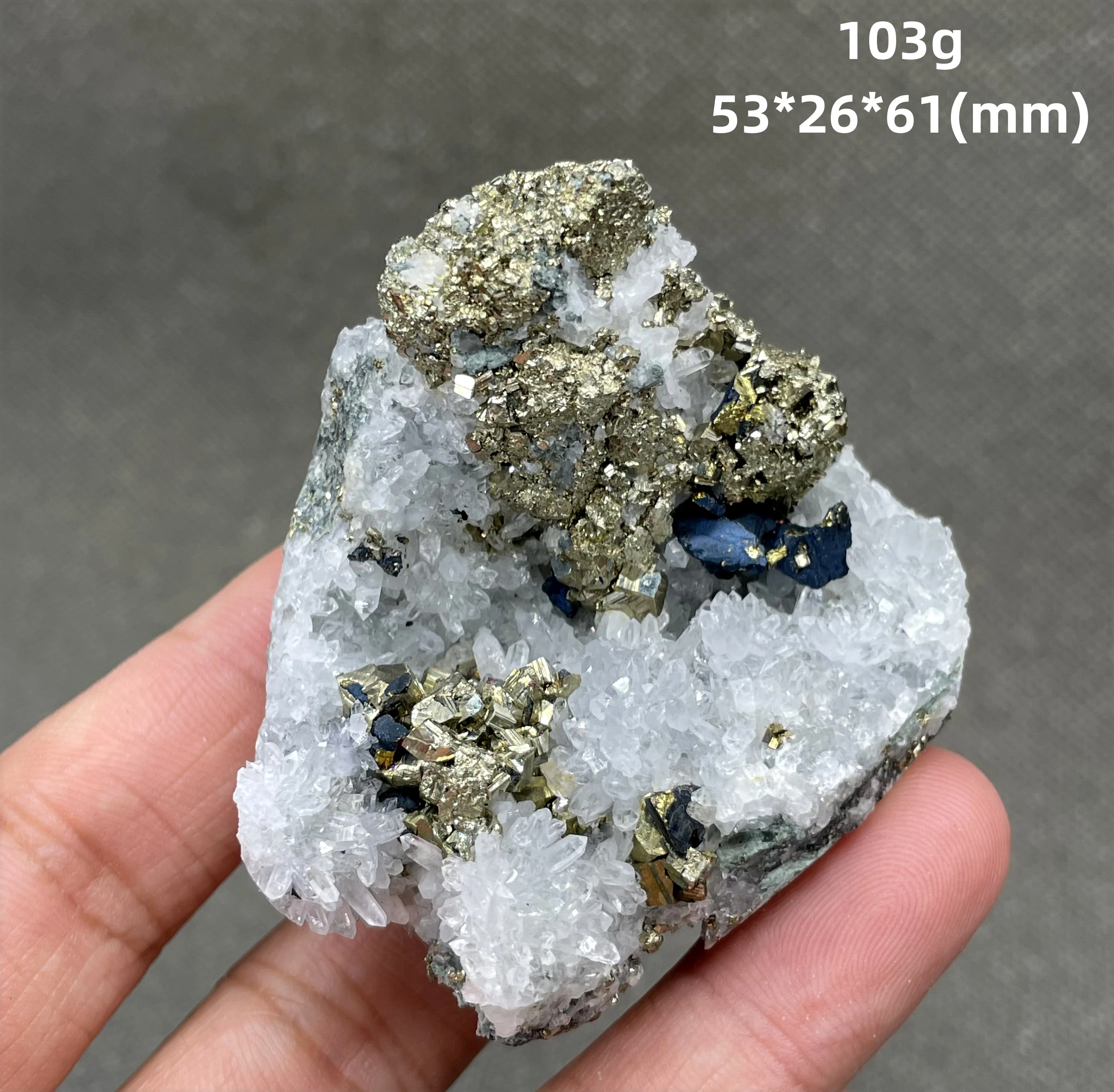 BEST! 100% Natural pyrite and white crystal Symbiotic mineral specimen Stones and crystals Healing crystal