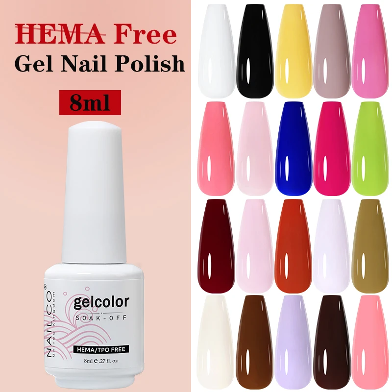 NAILCO 8 ml 60 Farben Hema Free Gel Nagellack Nail art Lack Vernis Semi Permanent UV LED Manicura Nagel liefert Nagellack