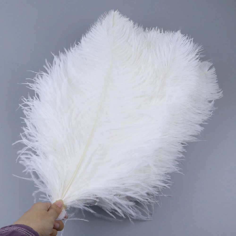 10 50 100 500 Pcs Ostrich Feather Supplies Hard pole White Ostrich feathers for Wedding Party centerpiece table decorative craft