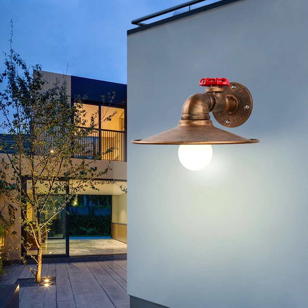 الإبداعية خمر الجدار ضوء انبوب ماء الجدار مصباح الصناعية الرجعية لوفت E27 الجدار الشمعدان لغرفة المعيشة غرفة نوم بار الإضاءة ديكو #4