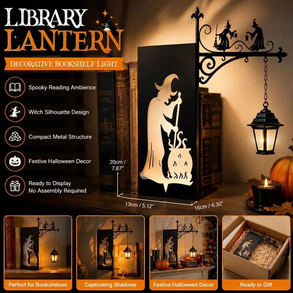 Creative Led Bookshelf Lamp Library Lantern Light Library Lantern Bookshelf Light Vintage Reading Nook Night Lamp Home Decor