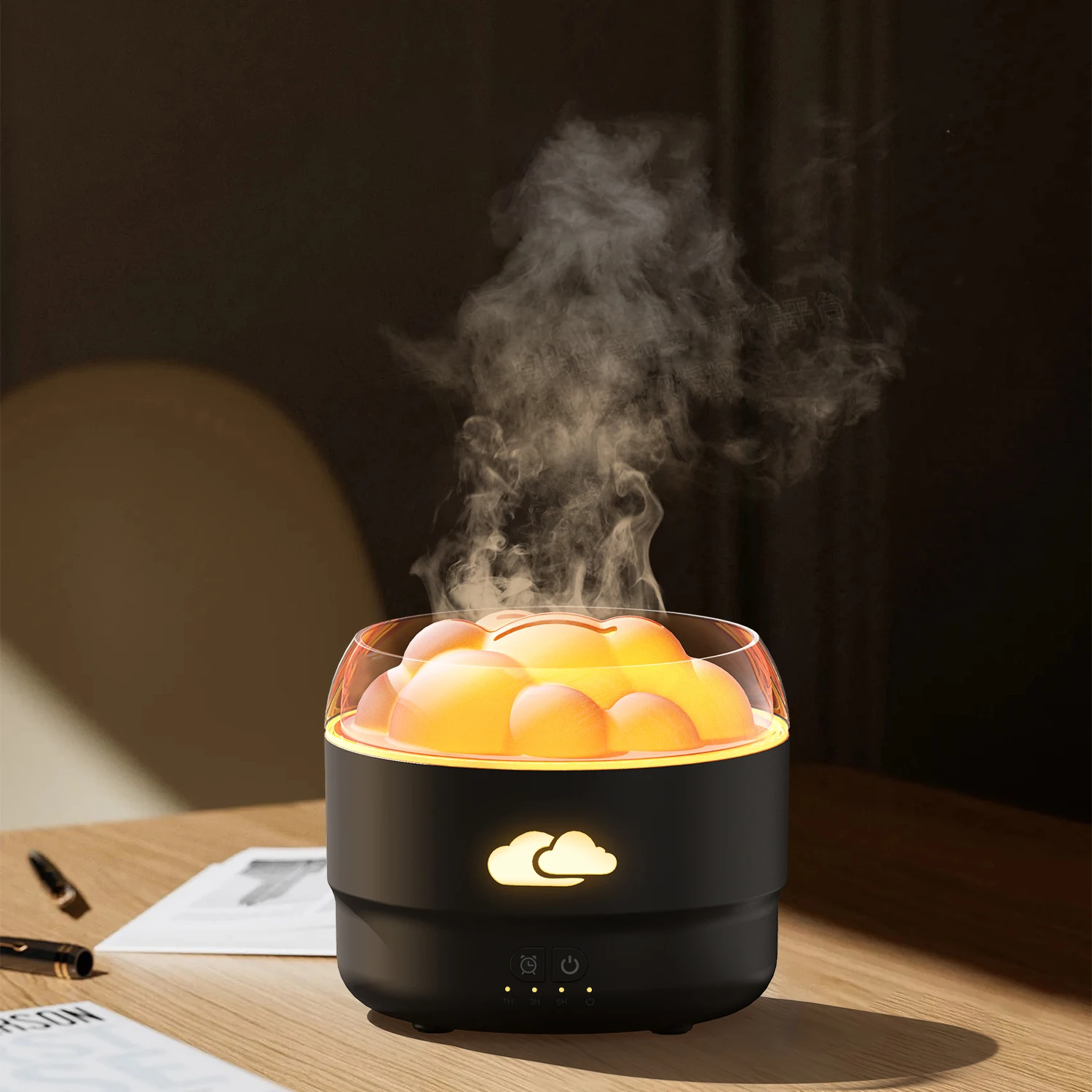 

Красочный облачный диффузор для ароматерапии, диффузор эфирного масла, 3-режимный таймер и автоматическое отключение, 7-цветные светодиодные фонари, дом, офис, спа