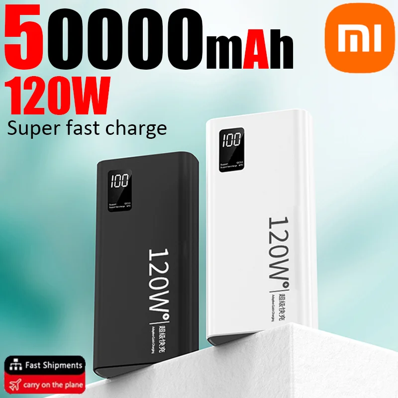 Xiaomi 120W High Capacity Power Bank 50000mAh Fast Charging Powerbank Portable Battery Charger For iPhone Samsung Huawei