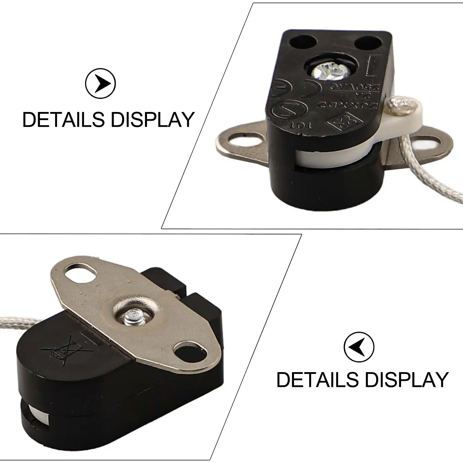 

Компактный вытяжной переключатель из 2 предметов со шнуром для управления освещением, переключатель 2A 250 В, подходит для различных мебели и осветительных приложений