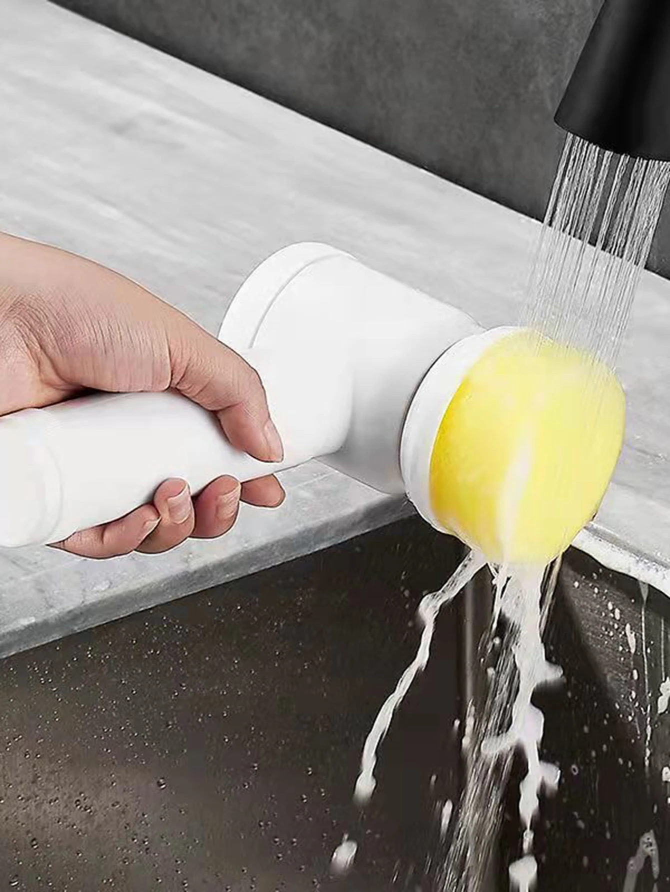 Electric Spin Scrubber com 3 substituição Brush Heads, Poder Cordless Cozinha Scrubber, Banheiro e Material Escolar