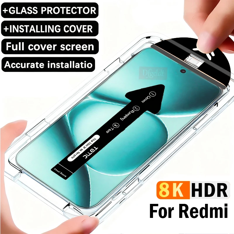 

8K автоматическая установка пылезащитного защитного стекла для Redmi Note 15 14 13 12 11 Pro + 14s 5G 4G защитная пленка для экрана с олеофобным покрытием