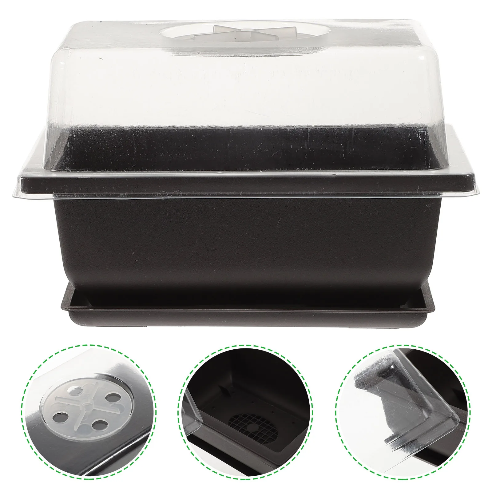 

2 set Professional Plastic Seedling Tray With Transparent Cover Durable Plant Growing Box For Garden Balcony Hydroponic