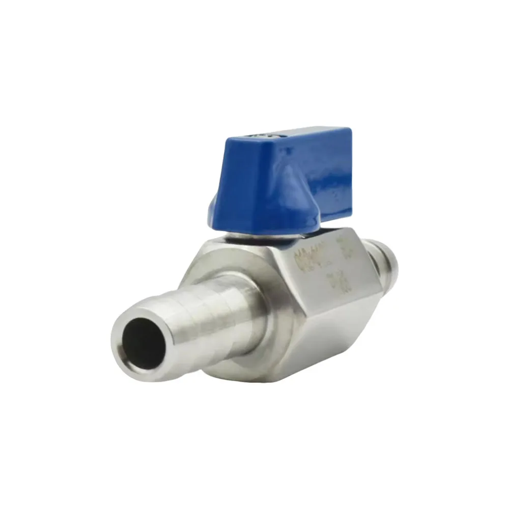 Detalhe 3 de Válvula solenoide Sanitary Grade 304 Stainless Steel Mini Ball Valve Hose Barb Micro Valve 7mm 8mm 10mm 12-25mm For Gas Water Oil Pipeline Gás e combustível