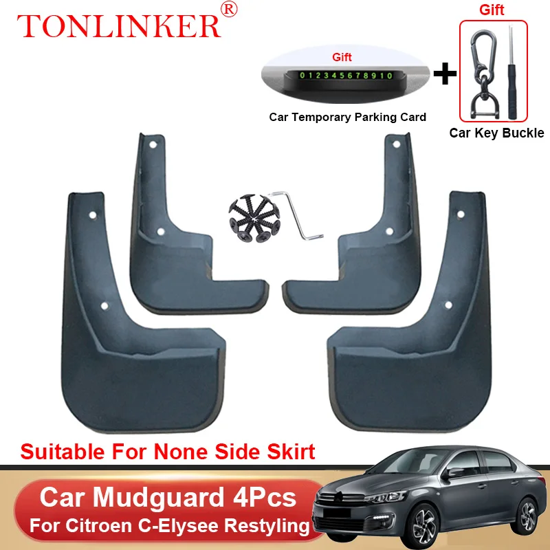 

TONLINKER Car Mudguard For Citroen C-Elysee Restyling Sedan 2017-Present Mudguards Splash Guards Fender Mudflaps Accessories