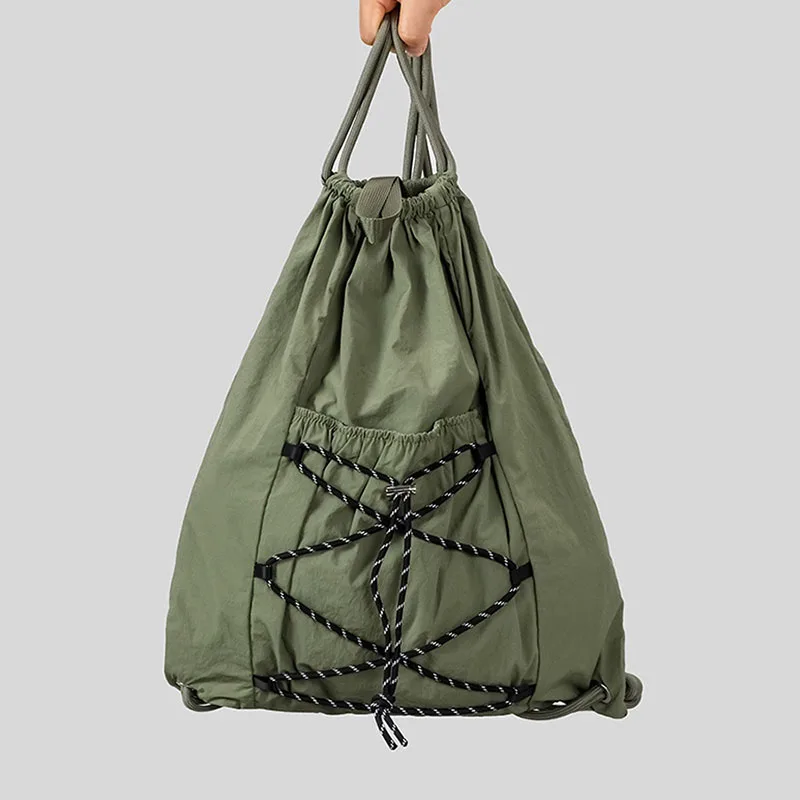 

Large Capacity Travel Bags Lightweight Nylon Outdoor Backpack Japanese Casual Drawsting Backapks for Women