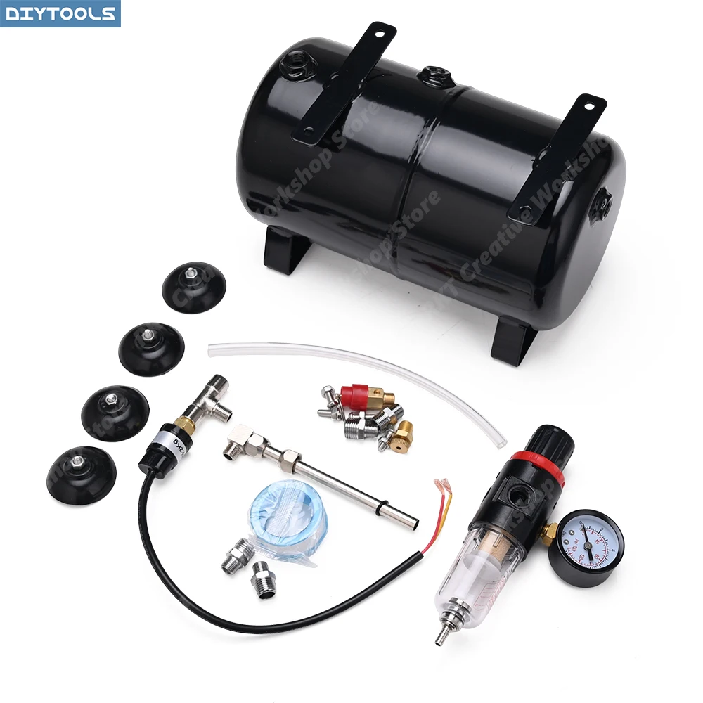 Small Horizontal Air Compressor Buffer Air Tank 3L Portable Pneumatic Gas Storage Reservoir Air Tank for Air Pump Air Horn Car M