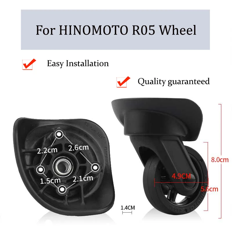 

Suitable For HINOMOTO R05 Universal Wheel Trolley Case Wheel Replacement Luggage Pulley Sliding Casters wear-resistant Repair