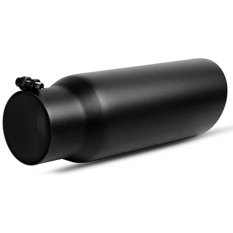 2X 3 Inch Black Exhaust Tip, 3 Inch Inside Diameter Exhaust Tailpipe Tip For Truck, 3 X 4 X 12 Inch Bolt/Clamp On Design