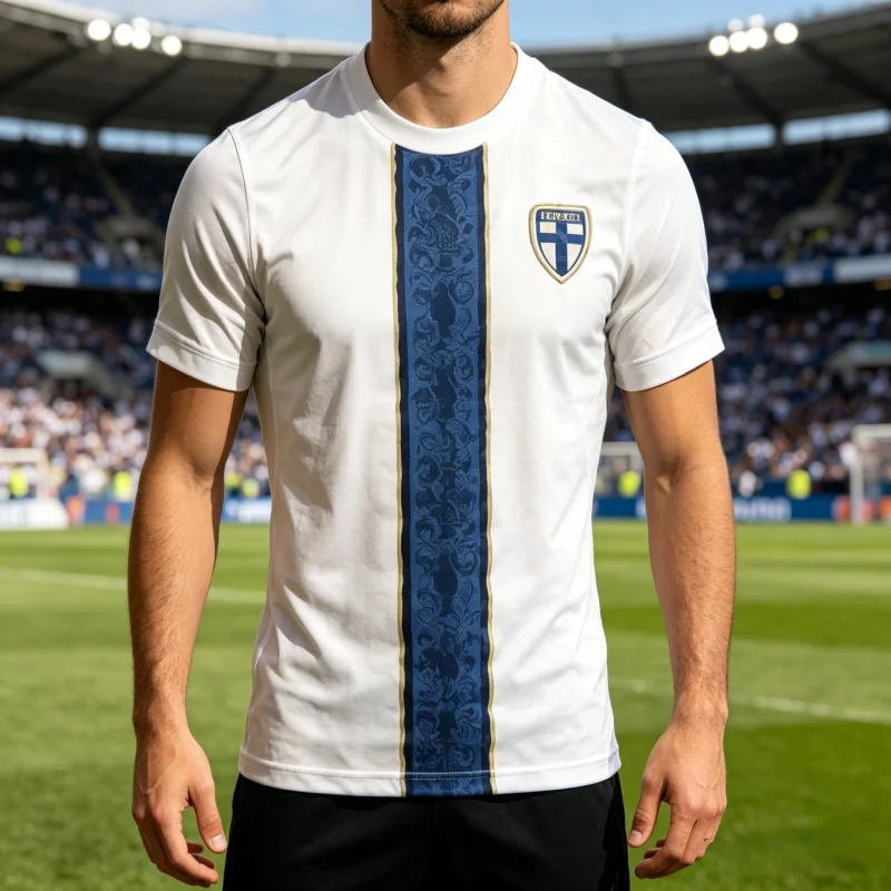 2026 Neues Finnland Fußballtrikot für Herren und Damen Klassisches Fußballshirt im Euro-Stil Familien-Partnerlook Bequeme Eltern-Kind-Kleidung – Detail 1