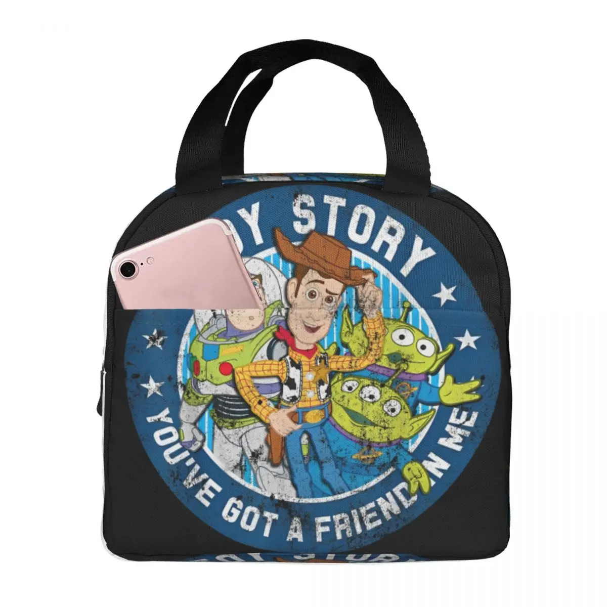 

Toy Story You've Got A Friend In Me Lunch Bag Vintage Lunch Box Picnic Portable Thermal Tote Handbags Graphic Design Cooler Bag