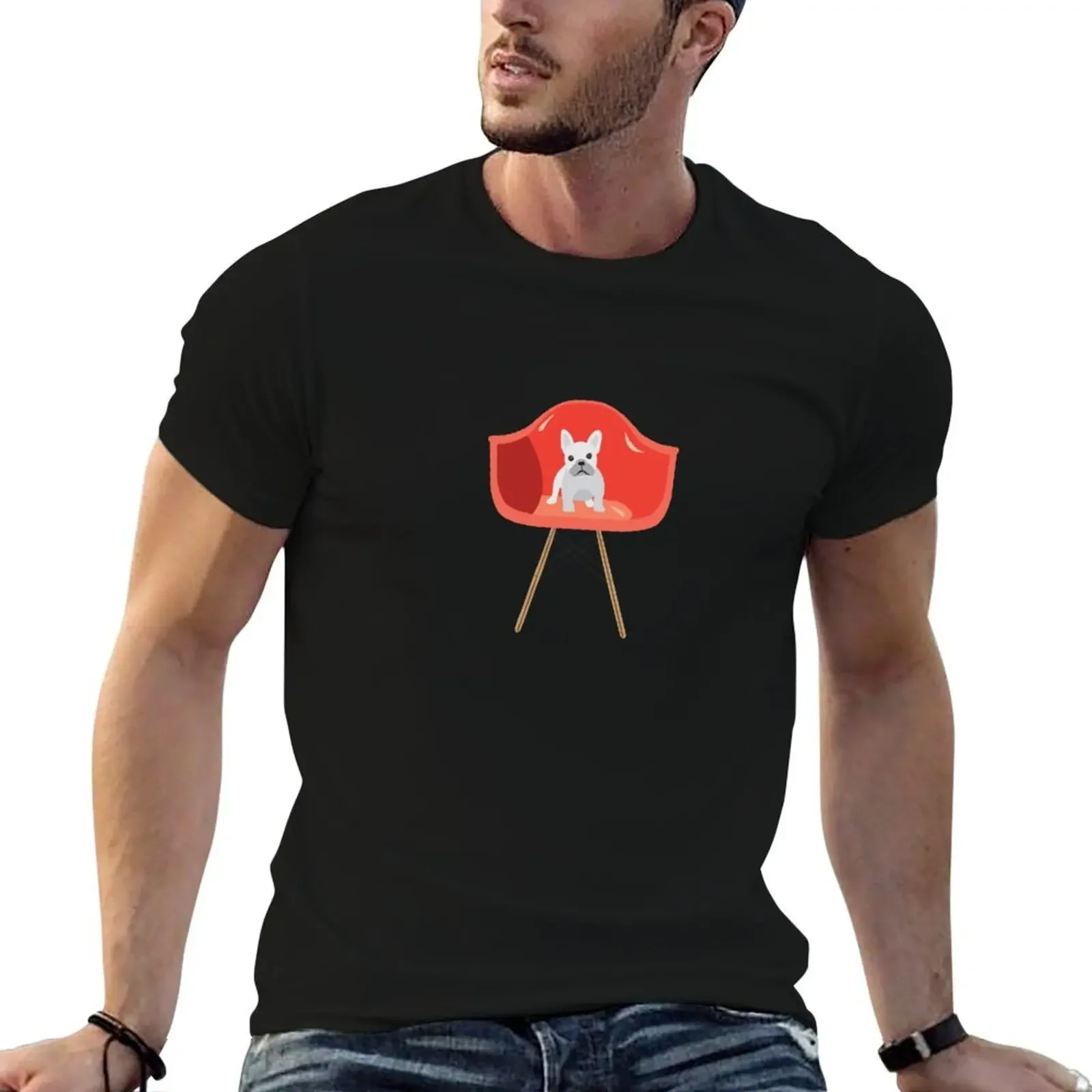 Mid-Century Frenchie T-Shirt kawaii clothes oversizeds workout shirts for men