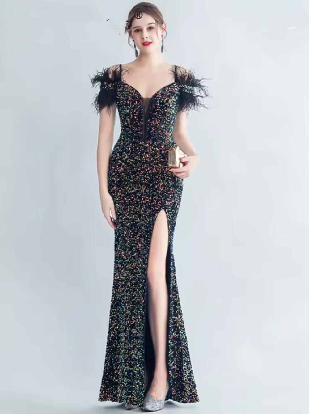 

Sexy luxury wedding party long dresses for women elegant prom evening dresses backless black maxi sequin summer dress vestidos