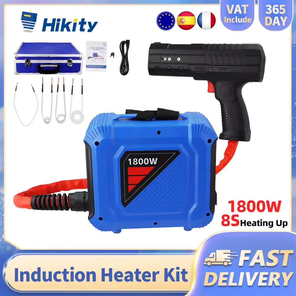 Kit de chauffage à induction magnétique portable Hikity 1800W, type split, sans flamme, chauffage à induction manuel, déboucheur de boulons pour réparation automobile