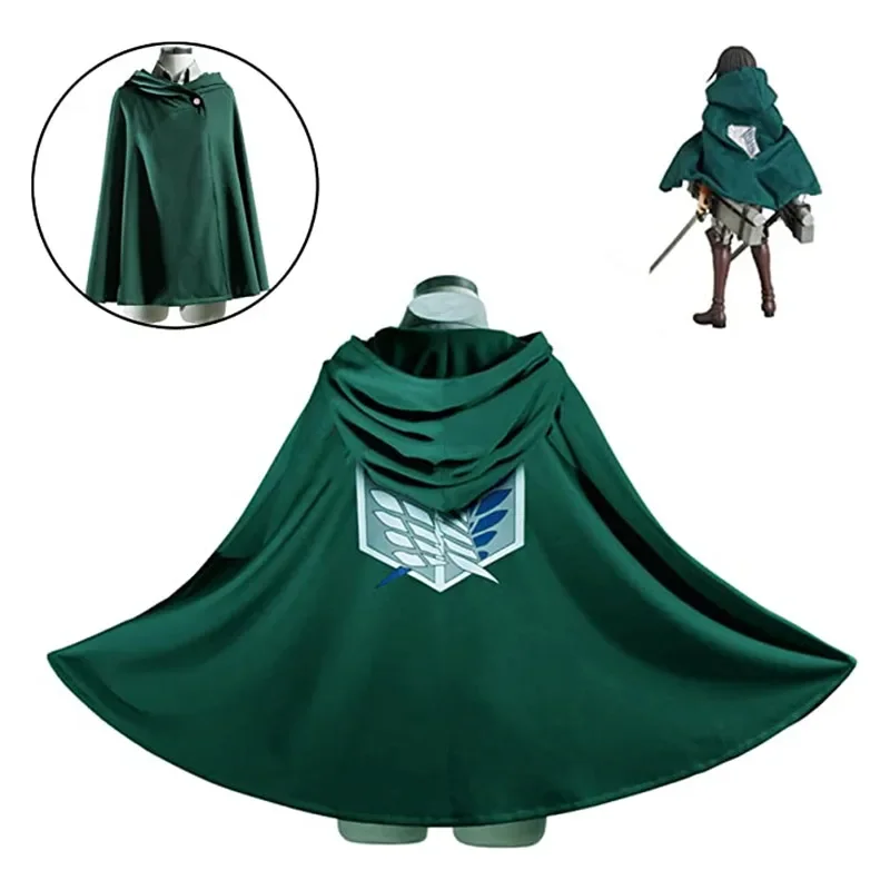 

Japanese Anime Cosplay Costume Hoodie Attack on Titan Cloak Shingeki No Kyojin Scouting Legion Green Cape Fashion Mens Clothes