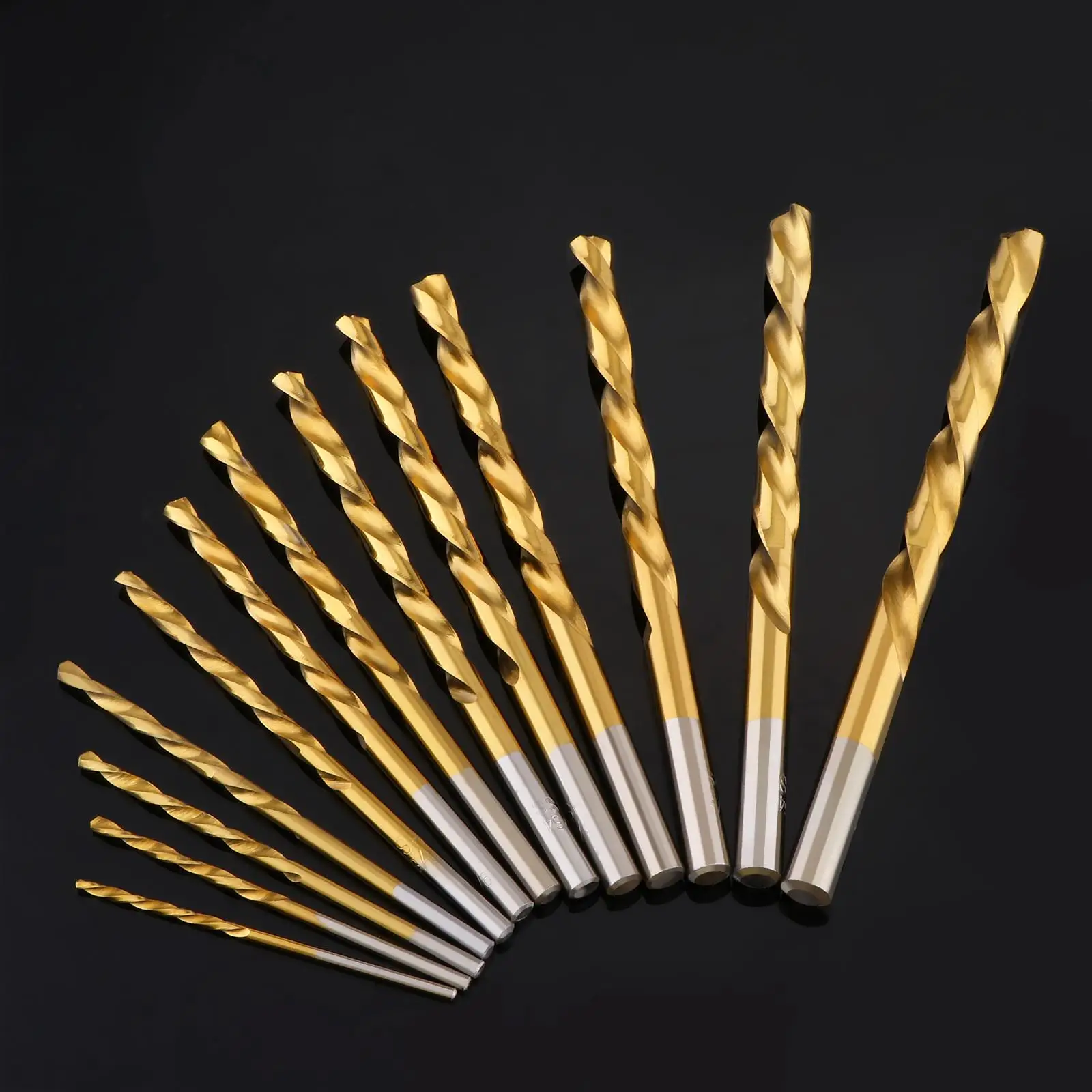 13pcs/set M2 HSS Titanium Nitride Coated Drill Bit Left Hand Chamfering Tool
