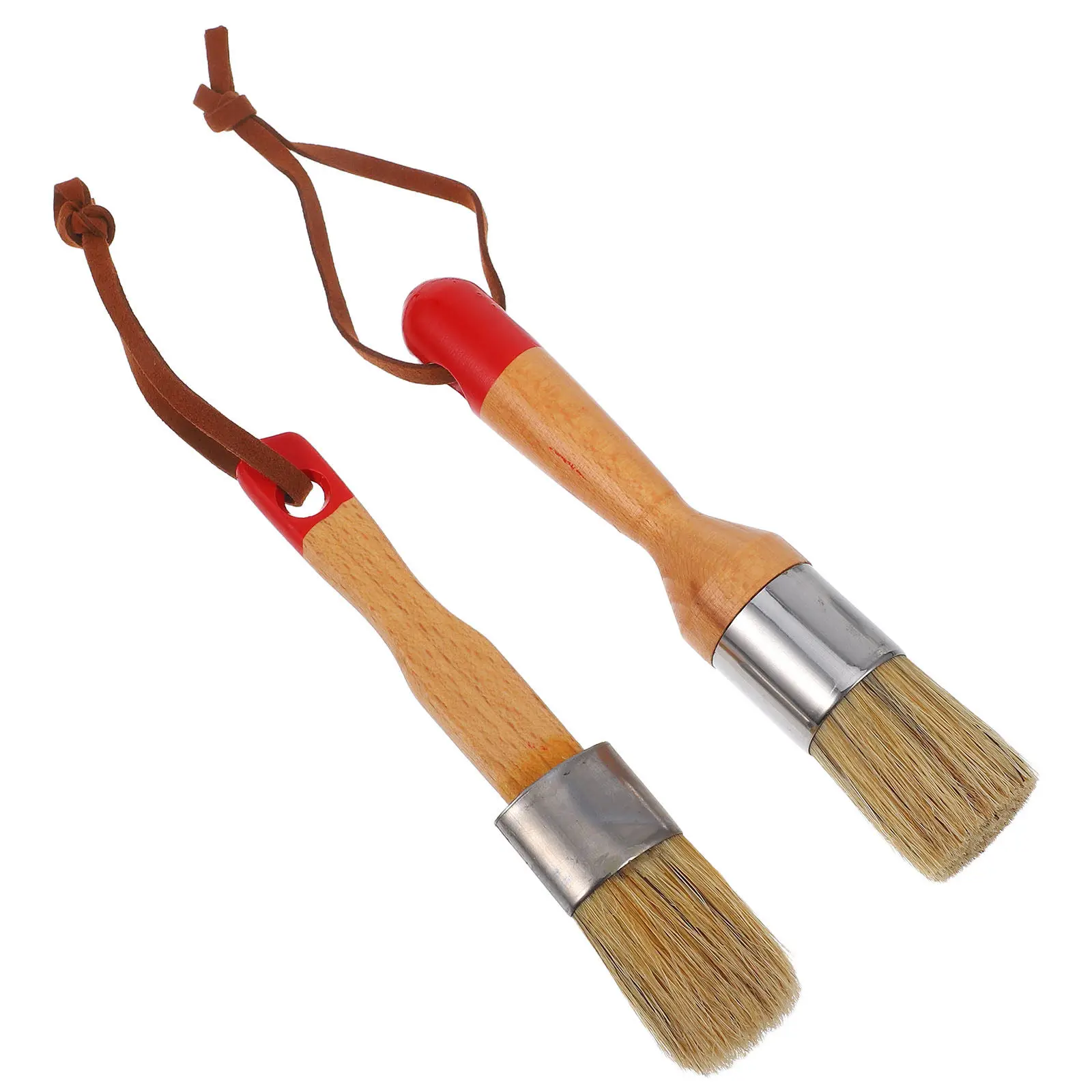 

Набор из 2 круглых кистей с тонким ворсом из натуральной щетины, ручка из березы, для гладкого нанесения масляных и акриловых красок, для стен, мебели, домашнего декора и художественных работ