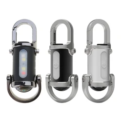 Rechargeable LED Keychain Multifunctional Work Light Keyring Practical Inspection Light Key Chain for Outdoor Activities