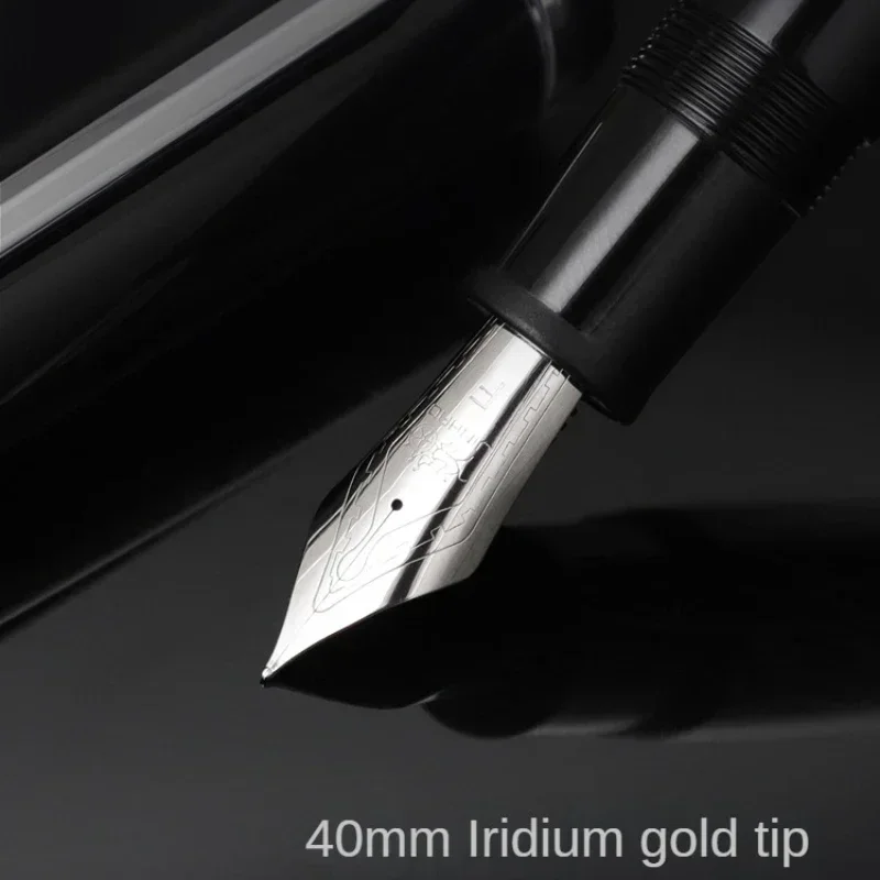 Jinhao-pluma estilográfica acrílica X159, pluma de tinta de Color negro, papelería escolar para estudiantes, suministros de oficina y negocios,