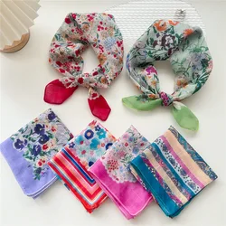 58*58cm Cotton Flower Bandanas Square Scarf Women Girls Headband Accessories Handkerchief Neckerchief Hairscarf Hairscarf