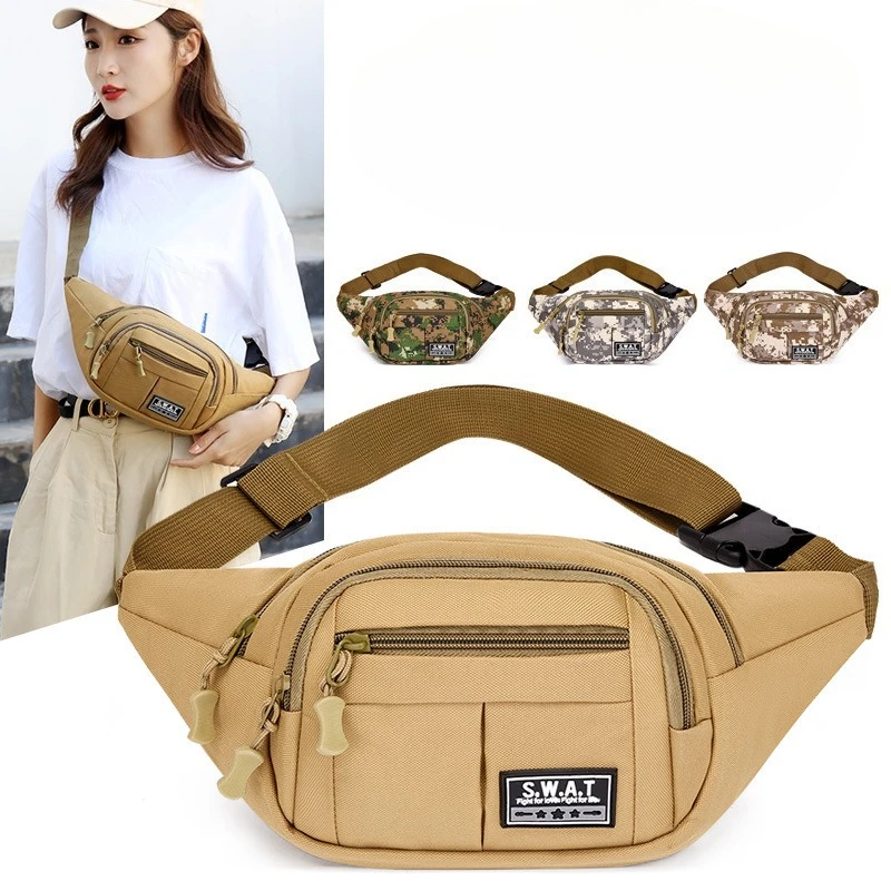 

Casual New Four Zipper Messenger Bag Work Cashier Wallet Multi-functional Camouflage Men's Waist Pack
