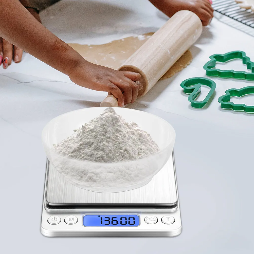 3Pcs Lightweight Transparent PP Weighing Bowls with Measurement Markings Kitchen Scale Tray for Baking Cooking Food Prep Digital