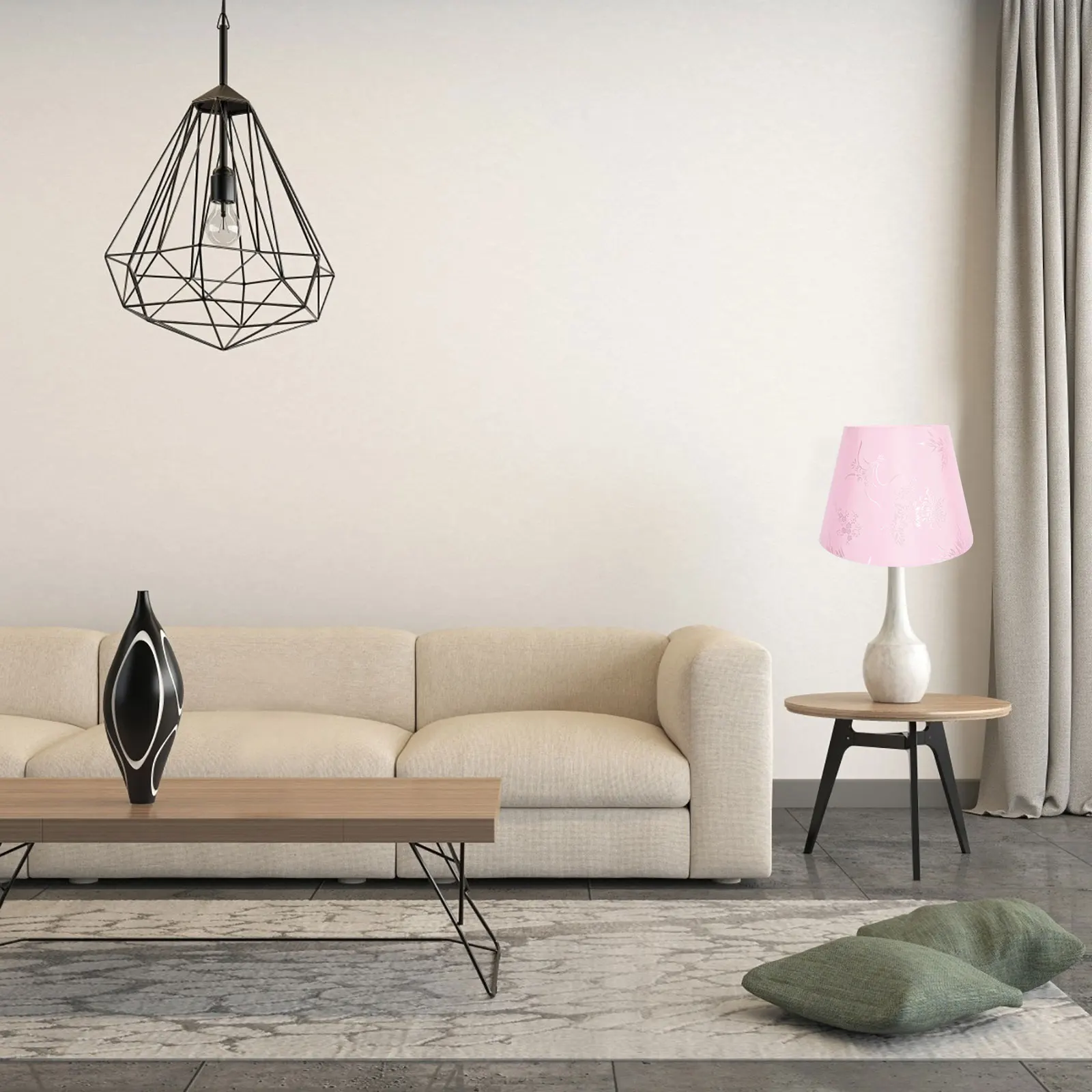 

Embroidered Jacquard Cloth Lamp Shade Durable Artistic Light Cover Decorative Table Lamp Accessory for Living Room Bedroom