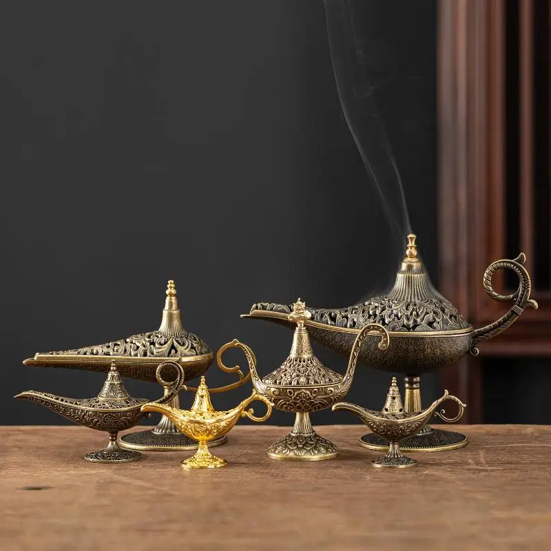 1 Stück Golden Alas Divine Lamp Serie Eisen-Räucherstäbchenhalter Räucherständer – Detail 4